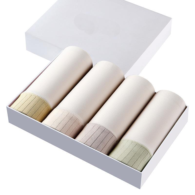 

В упаковке 4 предмета женского нижнего белья из чистого хлопка. Удобное и дышащее нижнее белье с высокой талией. Трусы в японском нежном стиле. XXL