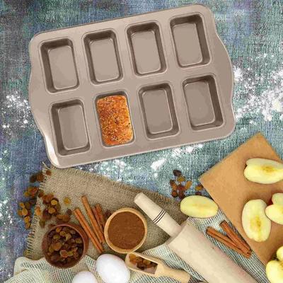 8-Cavity Mini Loaf Brownie Pans Large Capacity Muffin Dessert Tray Baking Supplies