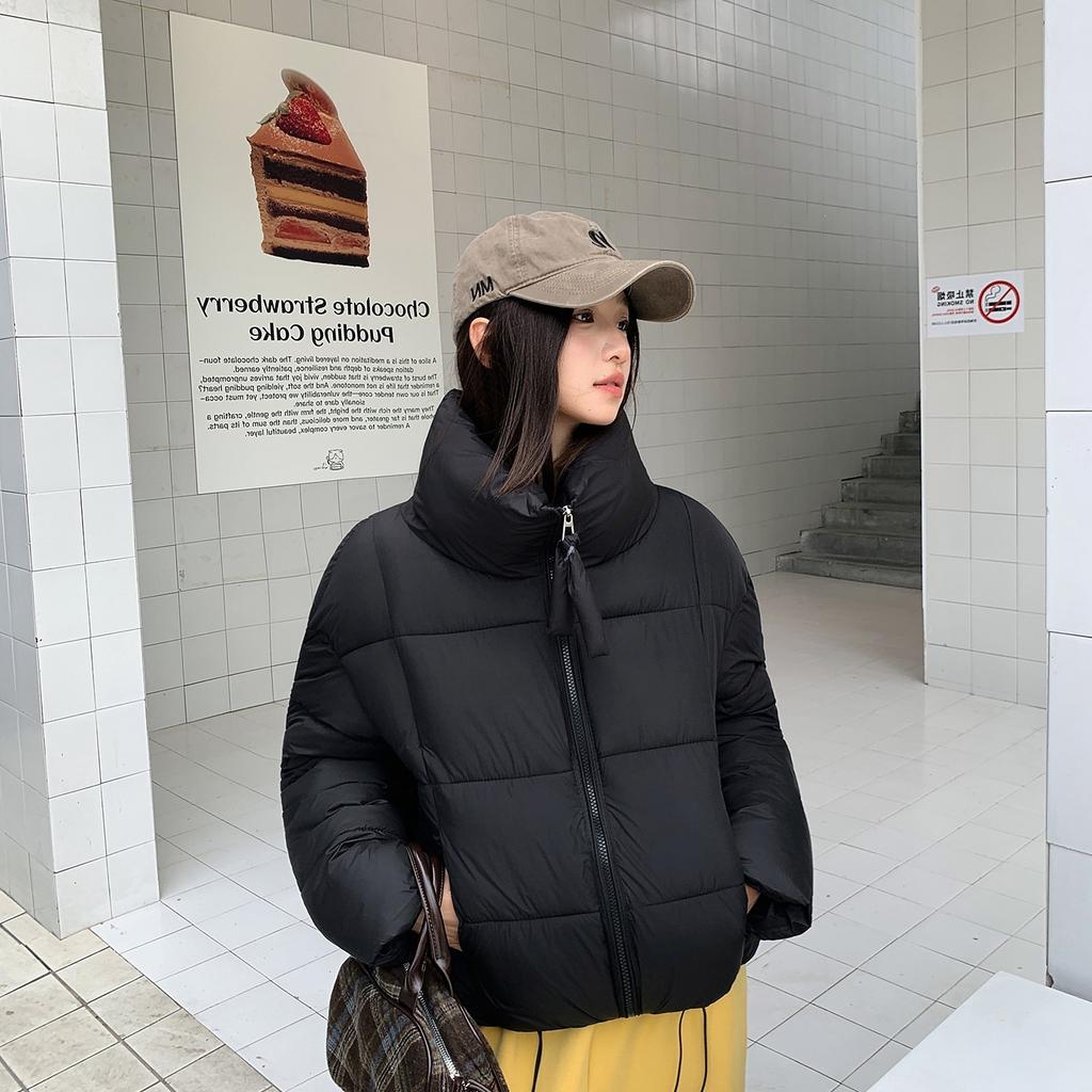 Winter new down cotton clothes short stand-up collar bread clothes small man large size Hong Kong style loose with coat women