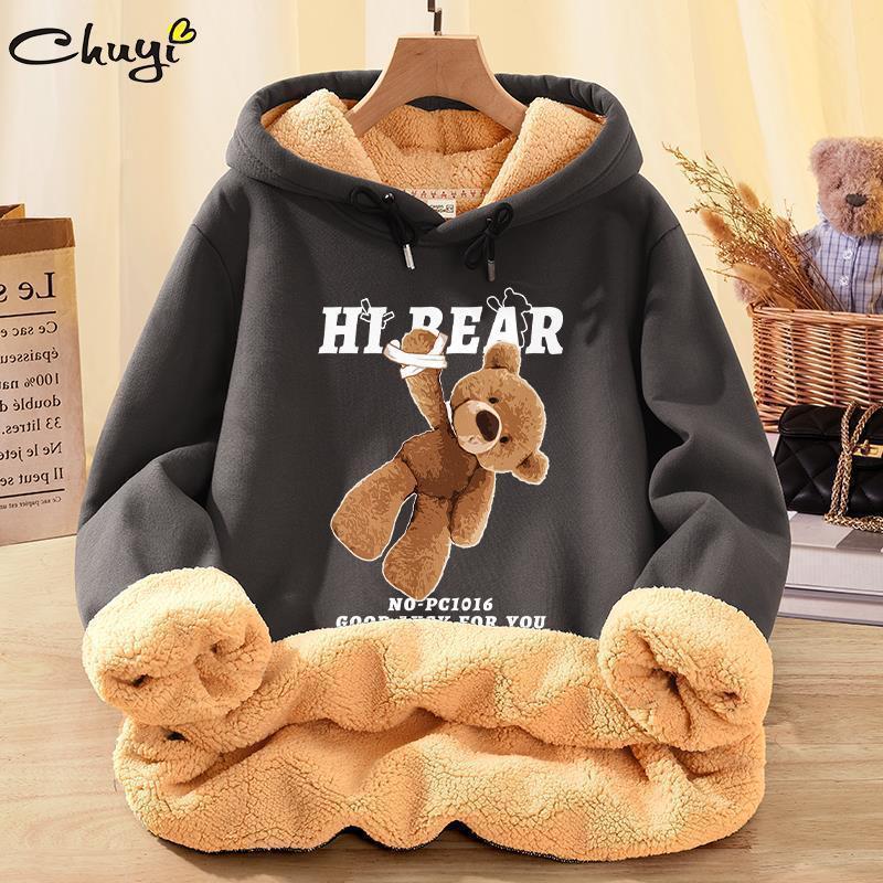 

Мужской свитер в гонконгском стиле, толстый зимний худи с капюшоном, парный, трендовый бренд, куртка из овечьей шерсти, свободного кроя, большого размера XXL