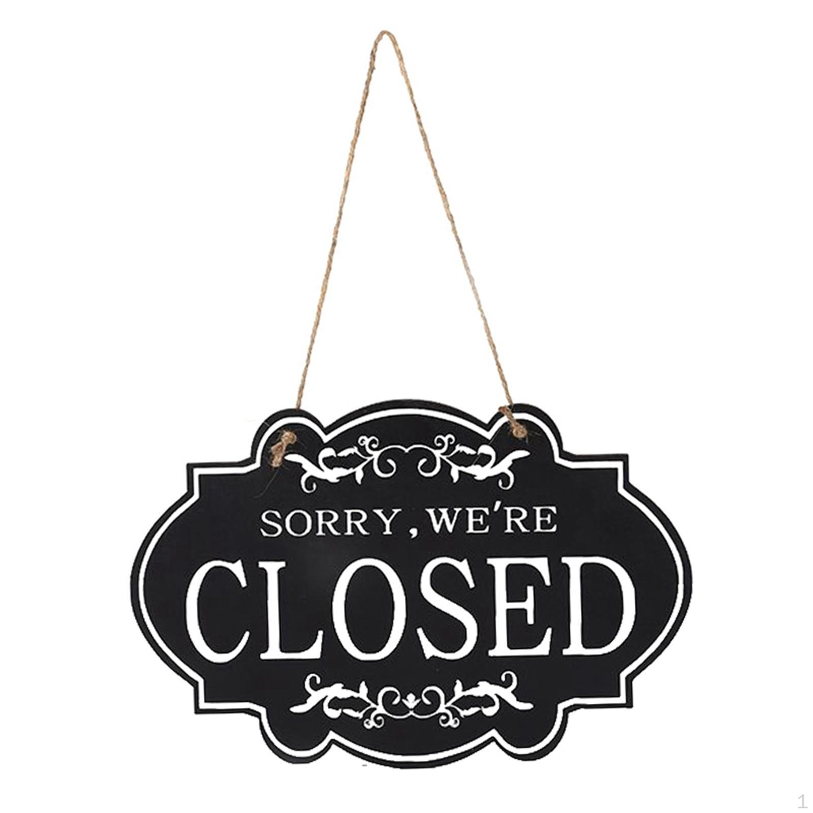 

Door Sign Business Hanging Wood for Store Pub Restaurant Black