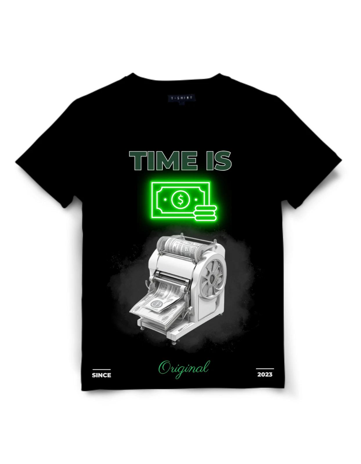 

Time Is Money Slogan T-Shirt Design Unisex Jersey Short Sleeve Tee L