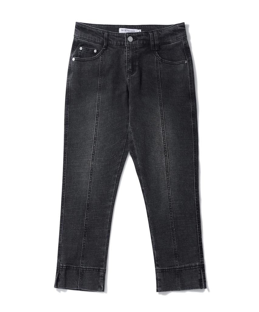 Deketeuumeon Seamed Low Rise Capri Jeans Dcwpt024Black