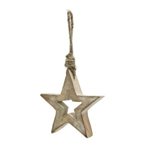 Hill Interiors Wooden Star Hanging Ornament