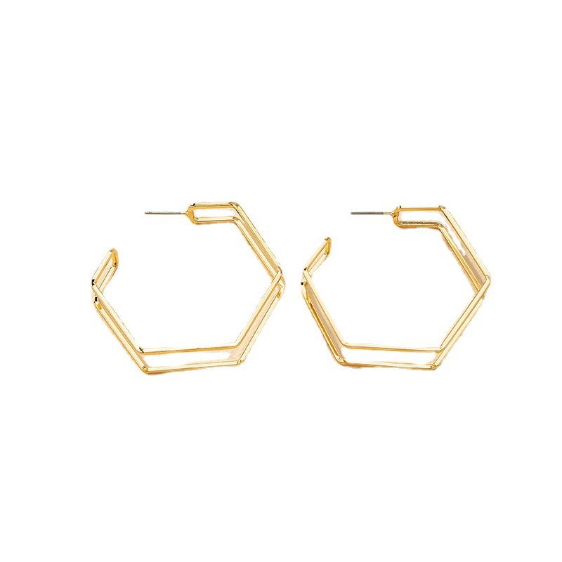 Korean Geometric Retro Earrings: Women's Cold Style Studs