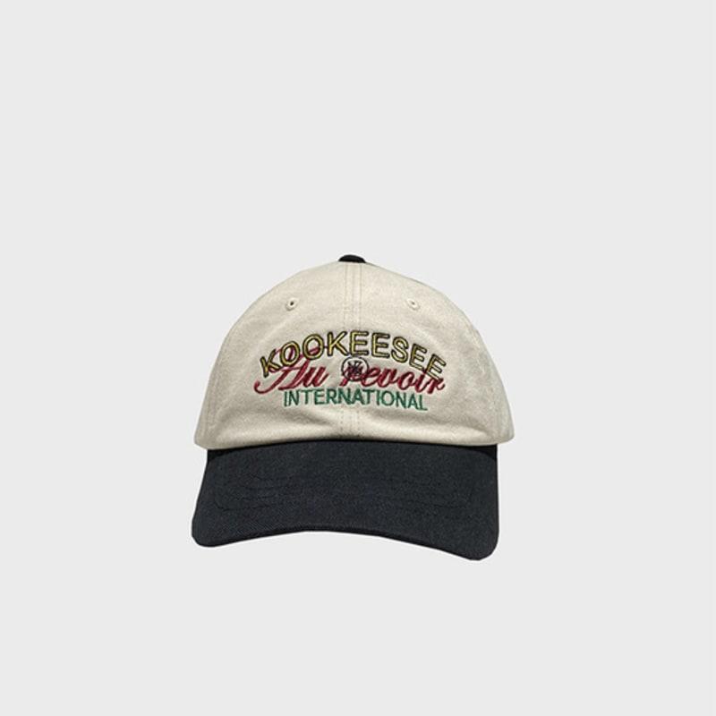 

Двухцветная винтажная бейсболка KOOKEESEE (светло-бежевый/Черный) Beige Black