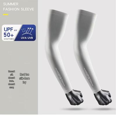 GELEITE Men's Sun Protection Ice Silk Arm Sleeves
