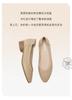 [Cowhide] Simple Chinese style single shoe with hollowed out thick heel, comfortable casual women's leather shoes, elegant wedding shoes