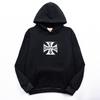 Mens Oversized Hoodie With Gangster Blade Cross Print Streetwear Retro Hip Hop Sweatshirt