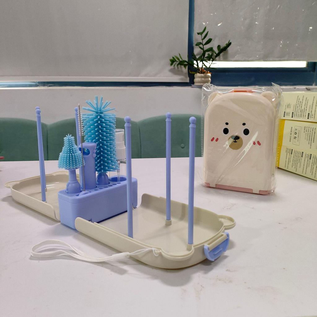 Silikon Babyflaschenbürste & Saugerreiniger Reise-Set