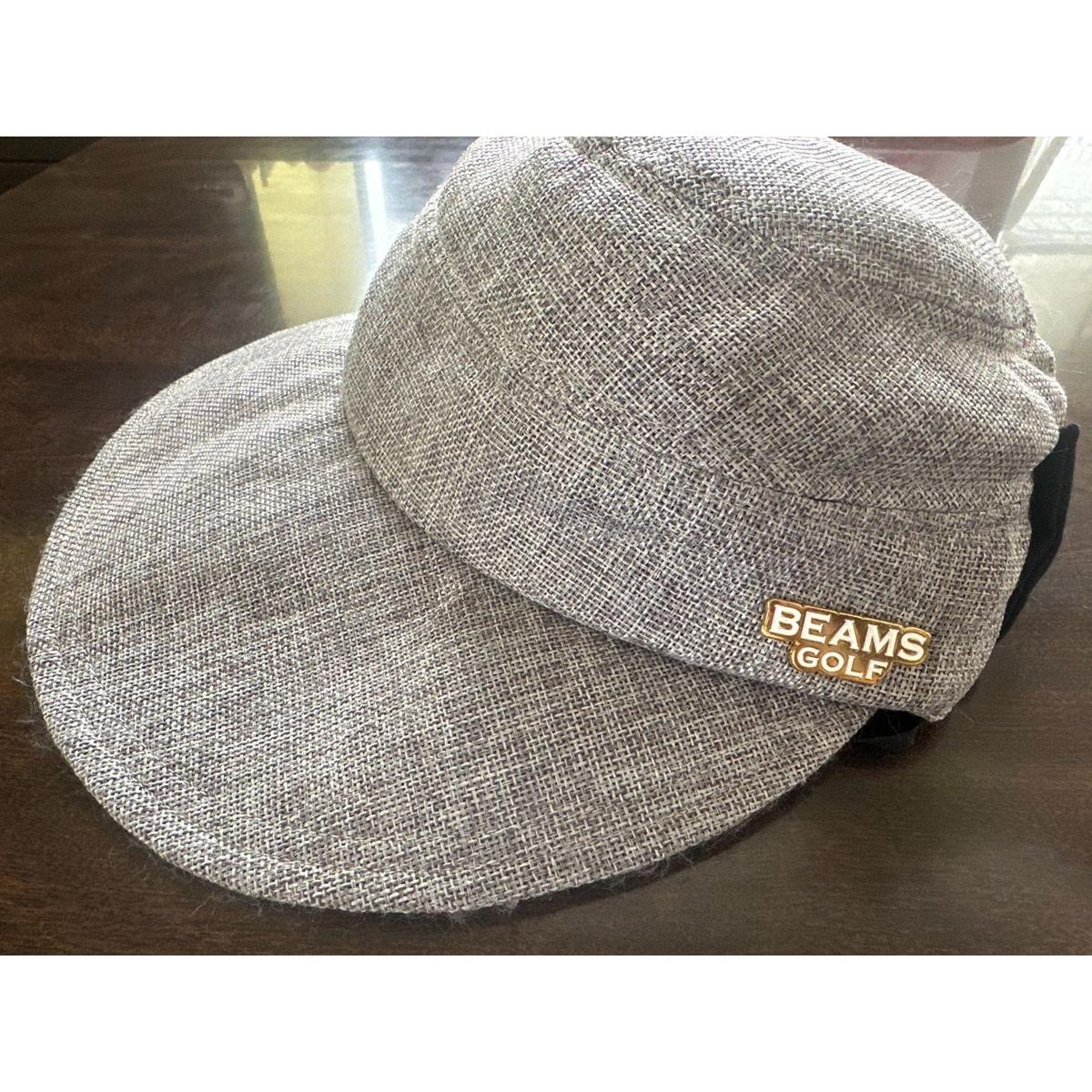 Used BEAMS GOLF Work Cap 57.5cm Gray with Ribbon Women s Golf Cap