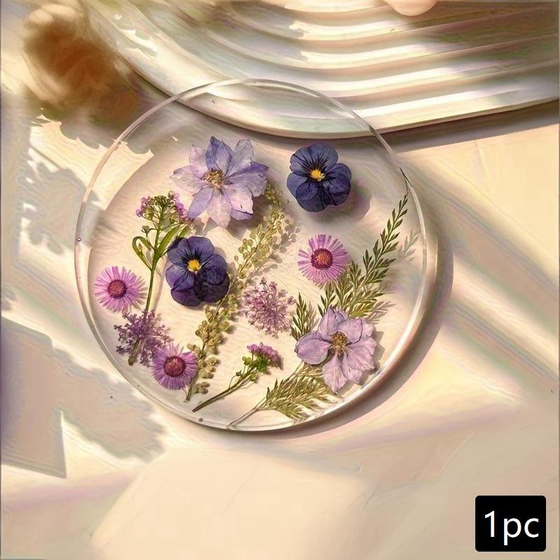

Hot 1PCS 2D Round Colorful Printed Coasters Transparent Artistic Floral Coasters Wedding Birthday Table Decor Mother s Day Gifts L