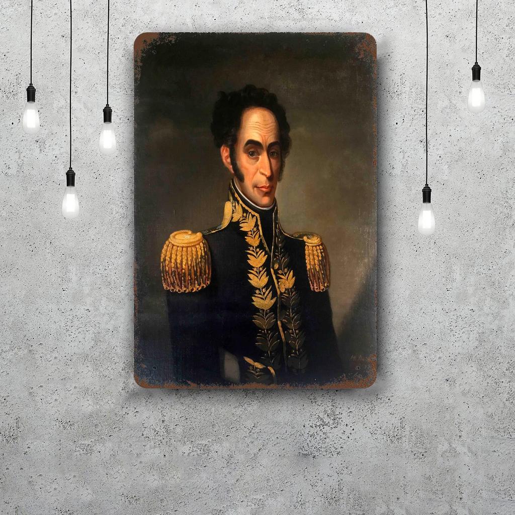 Simon Bolivar Metallschilder Wanddeko Vintage Blechschilder Captain Metallposter Dekor für Bar Kneipe Club Wanddekoration