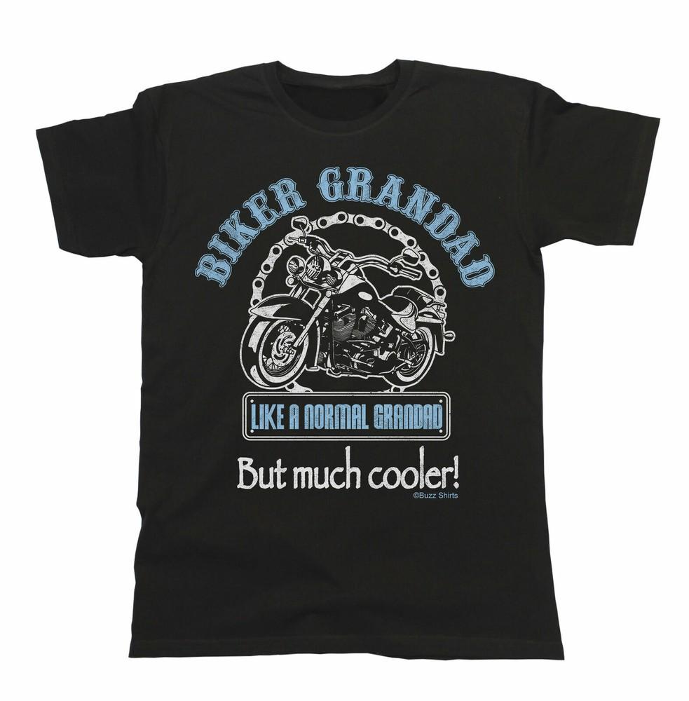 Biker GRANDAD Mens  T-Shirt Like A Normal Grandad But Cooler Christmas