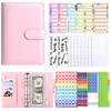 Custom A6 PU Leather Loose-leaf Notebook Binder Budget Planner Agenda Cash Storage Buckle Tally Book Children's Gifts Supplier