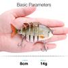 Sinking Artificial Bait 80mm 14g Multi Jointed Swimbait Pike 6-Segments Bionic Fishing Lure Wobblers