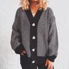 Striped Knitted Cardigan Women's Loose Sweater Single Breasted Buckle Casual Long Sleeved Jacket Warm Comfortable Commuter Tops Autumn and Winter