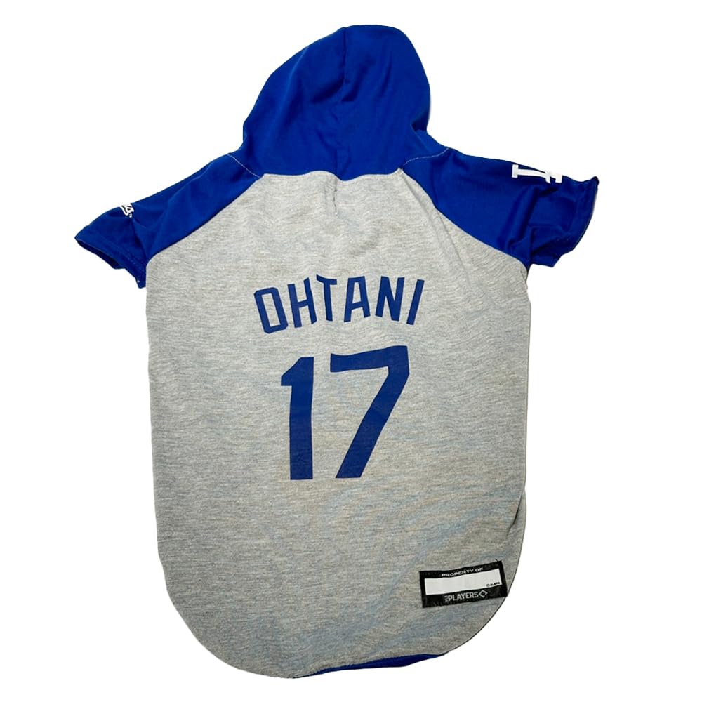 Official MLB Los Angeles Dodgers Shohei Ohtani Model Baseball Uniform Hoodie, Size L, for Pets