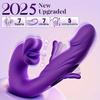 3In1 Telescopic Rotating Vibrators Dildo G-Spot Clitoral Dual Stimulator Waterproof Women Tongue Licking Finger-Flapping Sex Toys