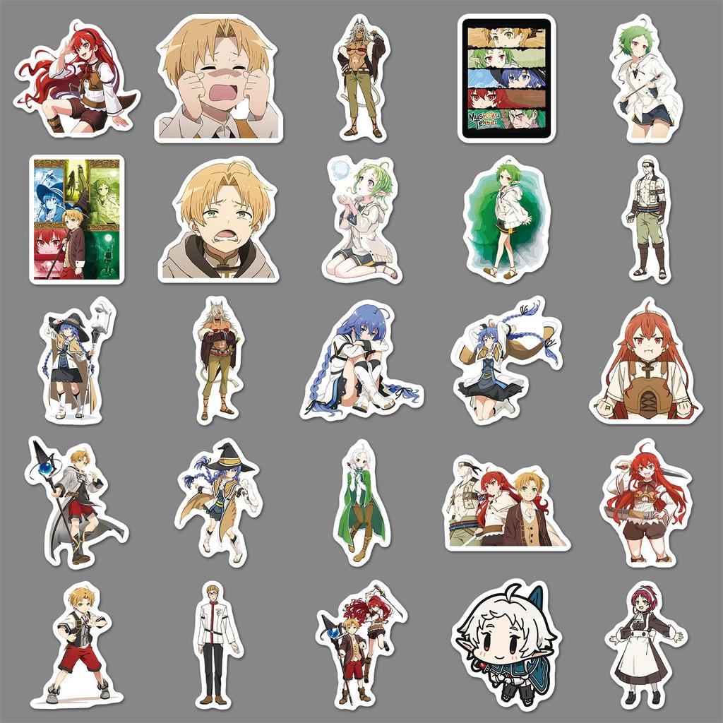 50 Mushoku Tensei Anime Stickers - Waterproof Decor for Phone, Computer, Cup, Notebook