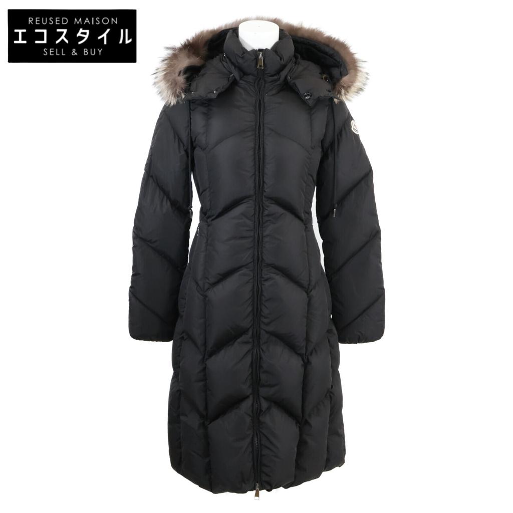 MONCLER DUBERRAN Duberan fur-trimmed hooded down jacket coat 00 blackUsed