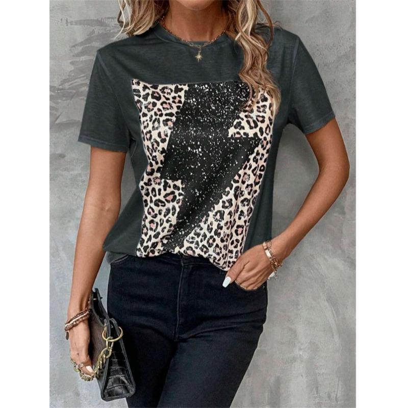 Leopard 3d Printed Kids Adult T-shirt Summer Women's Casual Outdoor Girl Short Sleeve Tees Top Pullover