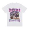 2026 Summer Unisex Vintage Oversized Graphic Tee Funny Raccoon Book Meme Quote Casual Top