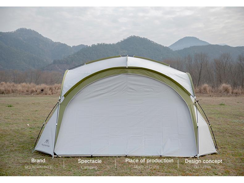 Namiot Kopułowy Górski: Duży namiot kempingowy zewnętrzny z osłoną przeciwsłoneczną i moskitierą na wycieczki samochodowe