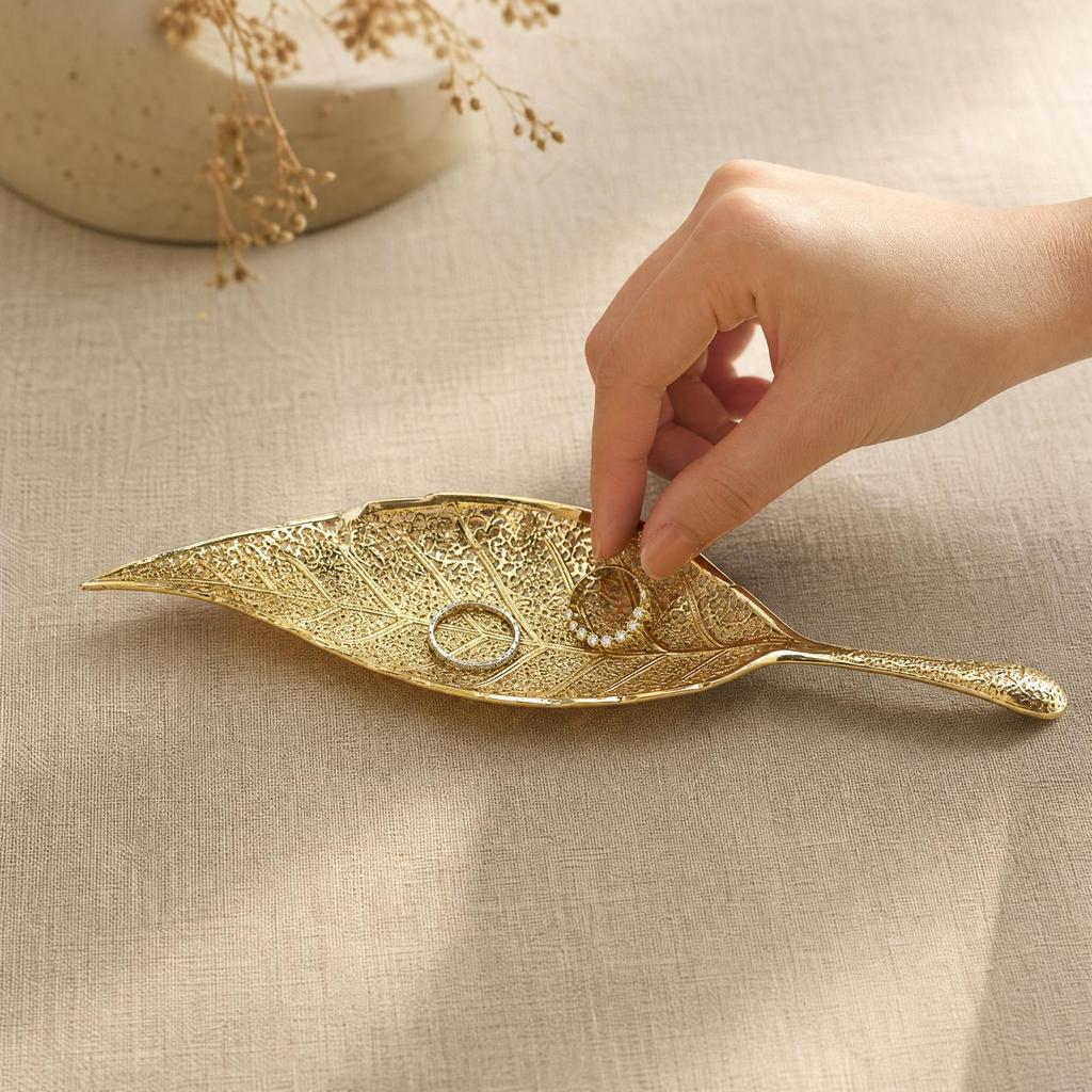 Tray with Handles Countertop for Jewelry and Keys Storage