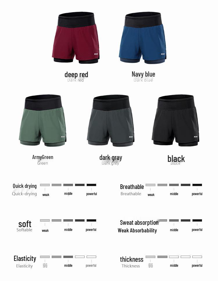 Men's Quick-Dry Breathable Outdoor Running Shorts with Multifunctional Pockets, Loose Fit, Anti-Exposure Design