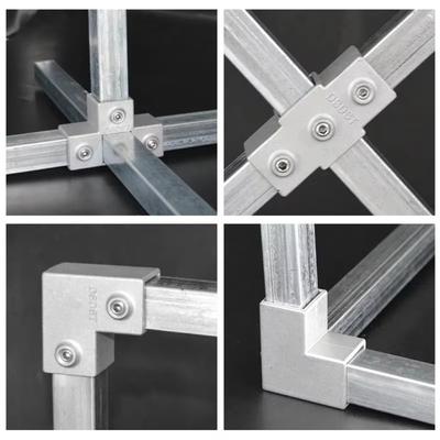 Connector Accessories Square Tube Aluminum Alloy Pipe Fixed Joint Rack Three-way Square