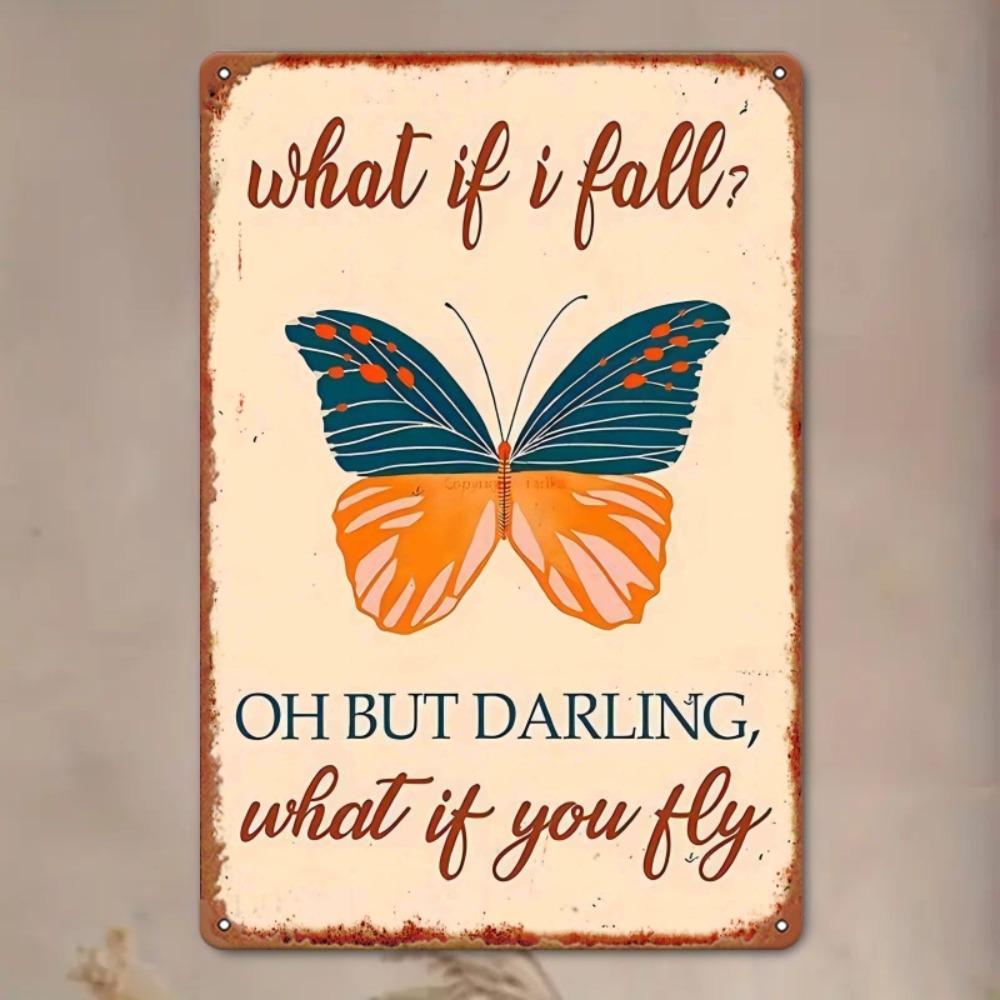 Metal Wall Art 8x12 Inch Square - "Oh Darling" Iron Decor, Conversation Starter for Bar Cafe Restaurant, 2D Room Decoration Sign