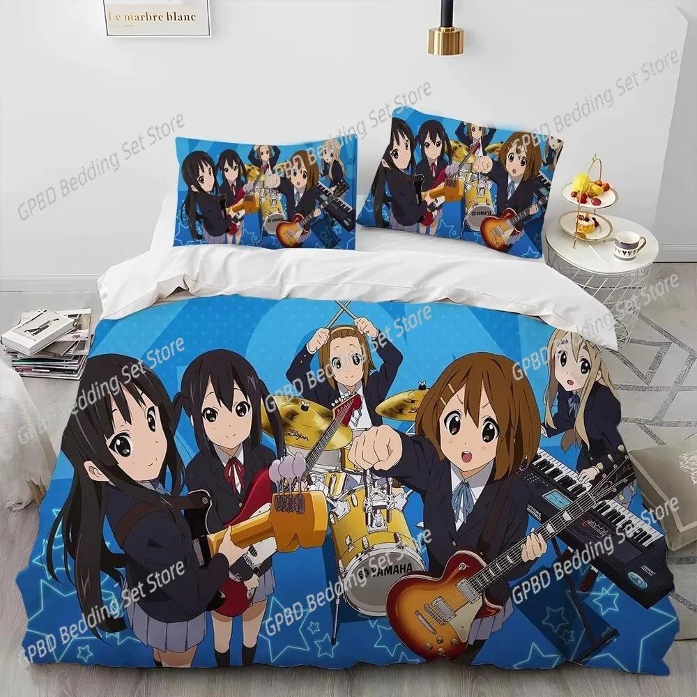 Comforter K-On Kawaii Girls Anime Bedding Set 3D Printed Suitable For Bedroom Kids Home Textile