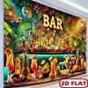 2D Summer Beach Bar Background Cloth Colorful Drinks Photo Booth Prop