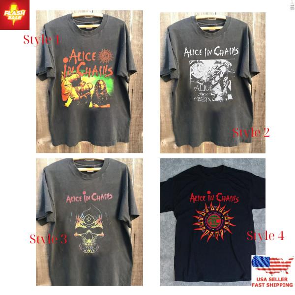 New Apparel Alice In Chains band 90s Charcoal Unisex Graphic T shirt tee NH14669 Unisex T-Shirt XXXL
