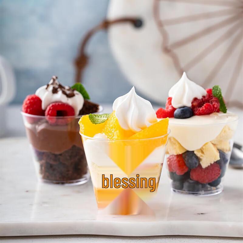 Disposable Plastic Mini Dessert Cups with Spoons