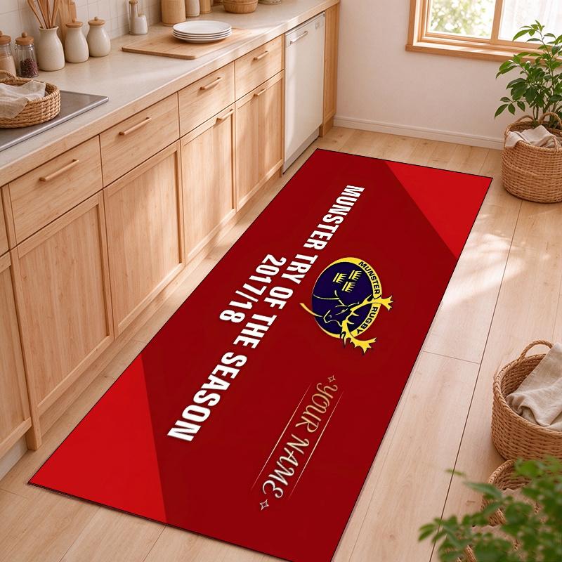 munster rugby Customizable name kitchen floor mat easy to clean and wipe down Suitable for kitchens living rooms and entryways—a perfec