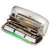 [VOICE] Align Graffiti Italian-Made Cowhide Leather Women's Vertical Card Slots Round Zipper Long Wallet, Gift Boxed, Silver