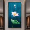 Abstract Flower Picture Canvas Painting New Chinese Golden Luxury Lotus Posters and Prints Wall Picture for Porch Home Decor
