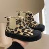 2025 South Korea Autumn and Winter High-top Canvas Shoes Children's Velvet Boys and Girls Baby Casual Soft-soled Boots Biscuit Shoes