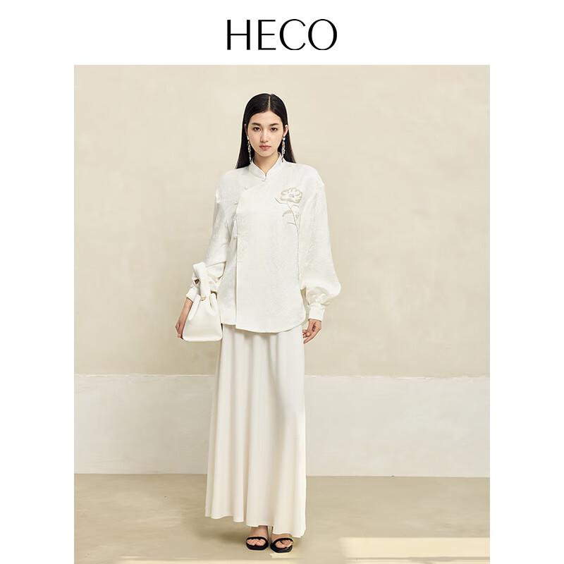 HECO New Chinese Style Acetate Beaded Embroidery Commuter Shirt