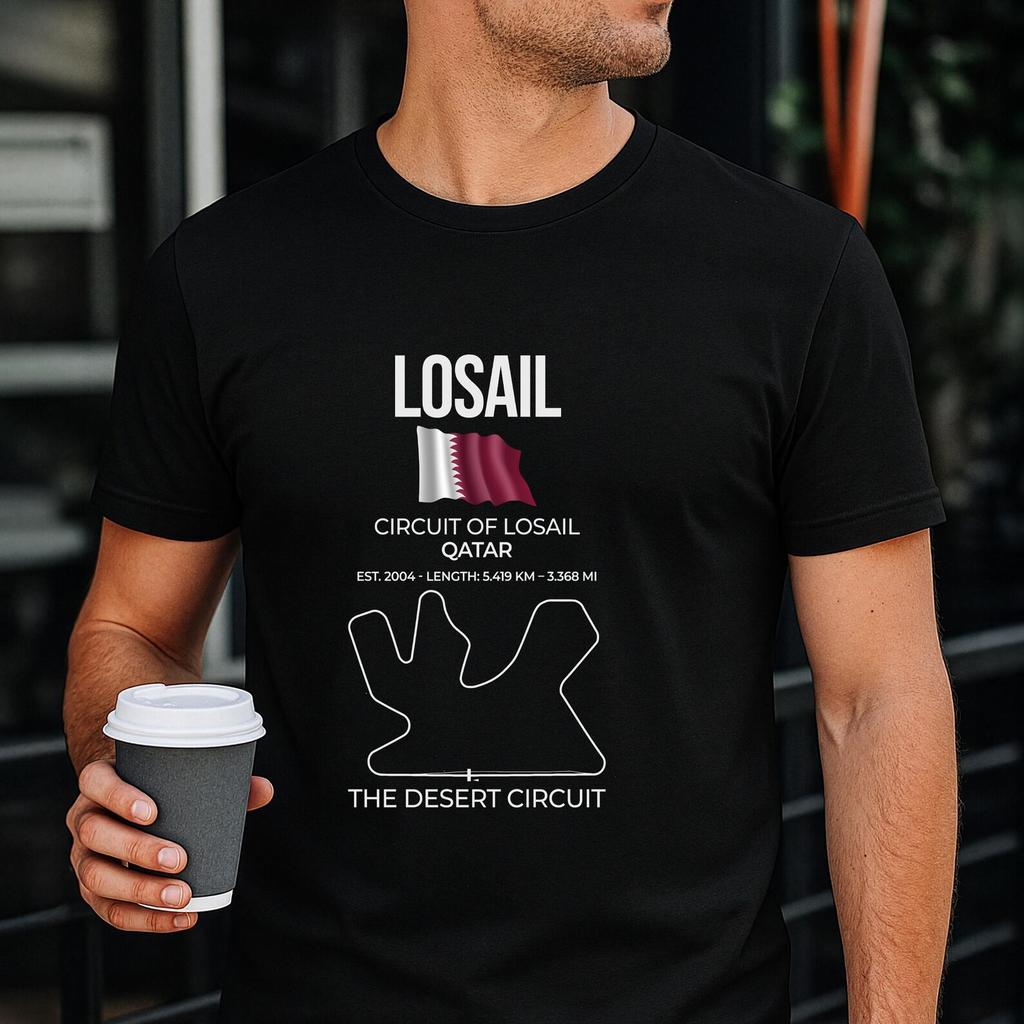 Losail Qatar Race Track Outline Shirt, Motorsport Tee