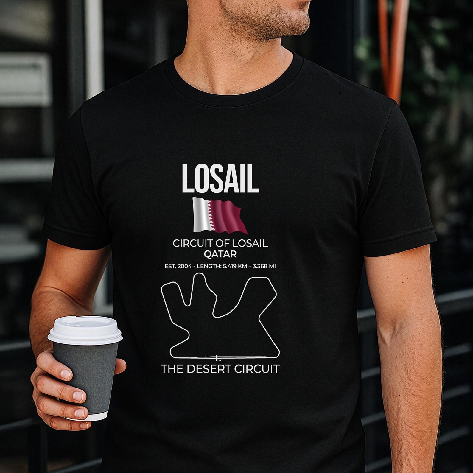 Losail Qatar Race Track Outline Shirt, Motorsport Tee M