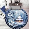 Cute Christmas Day Gift Bell Santa Claus Snowman Christmas Tree round rug Home Soft Decorative Anti slip Chair Mat Carpet Outdoor Floor Mat Carpet 32