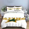 Dallas Stars Green and Gold Logo Design Print Bedding Set Duvet Cover Pillowcases (1* Duvet Cover 2* Pillowcases Do Not Include Comforter)