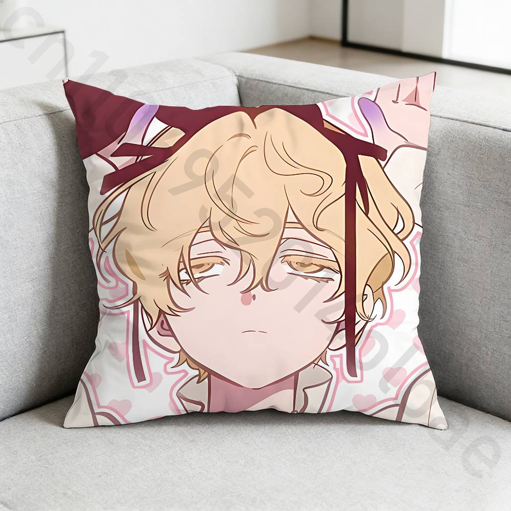 AAlien Stage LLuka Pillow Case Square DoubleSided Printing Short Plush Sofa Cushion Cover Bedroom Bedside Pillow