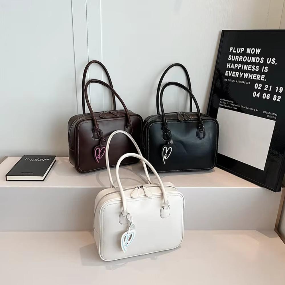 

Retro Square Shoulder Bags Y2K Underarm Bag New Style Tote Bag Women бежевий
