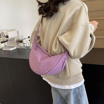 Schultertasche für Damen, einfarbig, für den Pendelverkehr