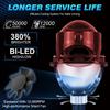 2.5 Inch Bi Led Projector Lens Led Light H4 H7 9005 9006 Car Headlight Bulb High Low Beam 6000K 100W 40000LM Turbo Tuning,2pcs.