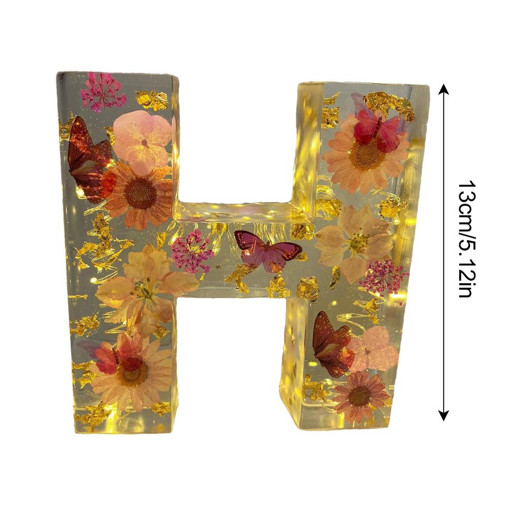 Creative Large Letter Floral Night Light 26 Letters A-Z Dry Flower Simulation Floral Letter Light Valentine's Day Gift